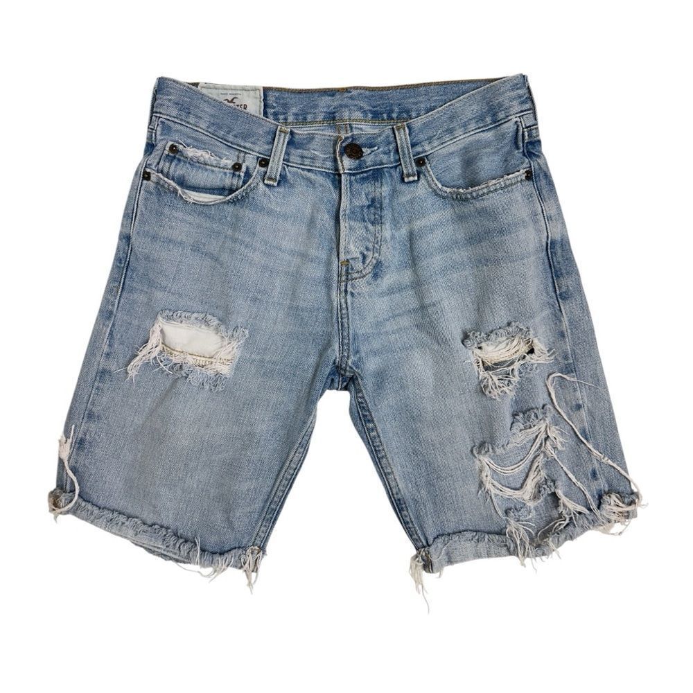 Hollister Long Distressed Jean Shorts Size 30